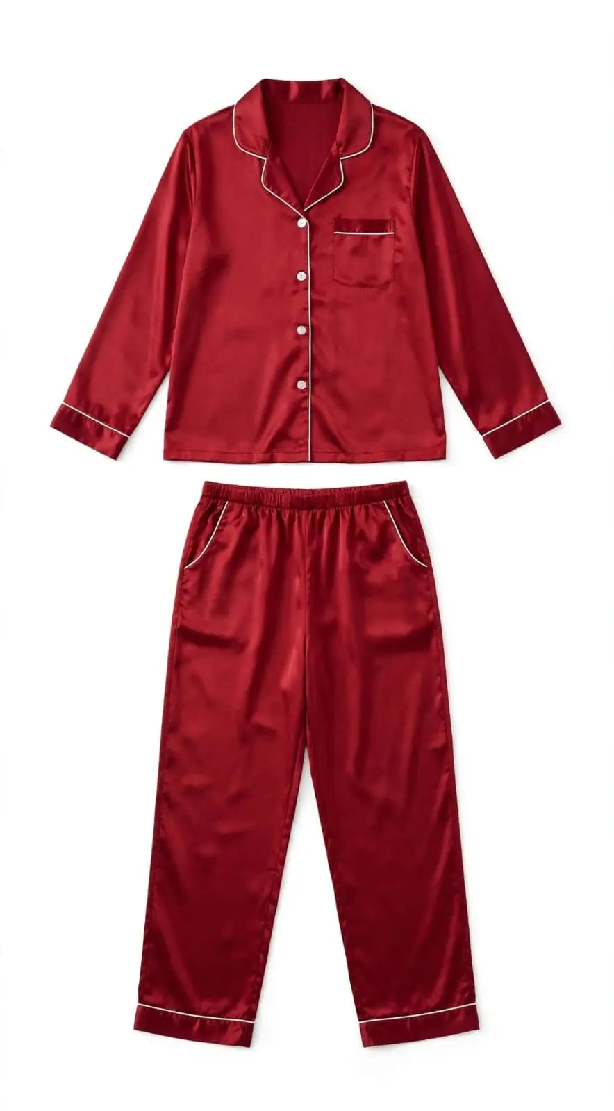 2 Pcs Women's Stitched Silk Plain Night Suit