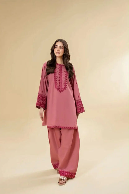 2 Pcs Women's Unstitched Embroidered Suit