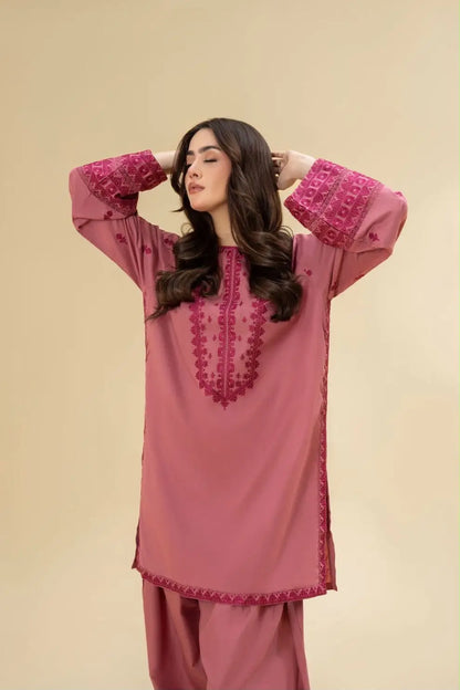 2 Pcs Women's Unstitched Embroidered Suit