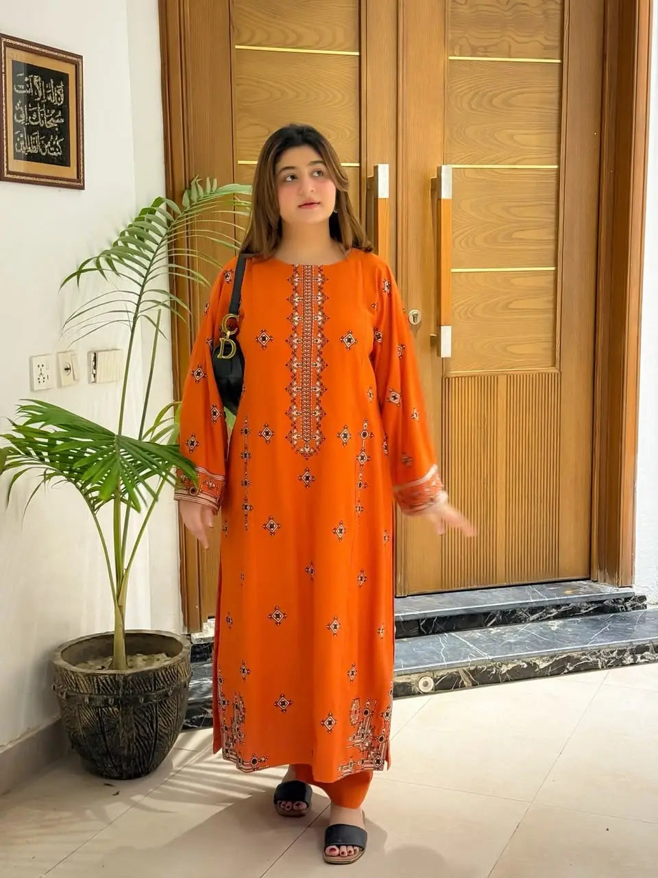 2 Pcs Women's Unstitched Embroidered Suit