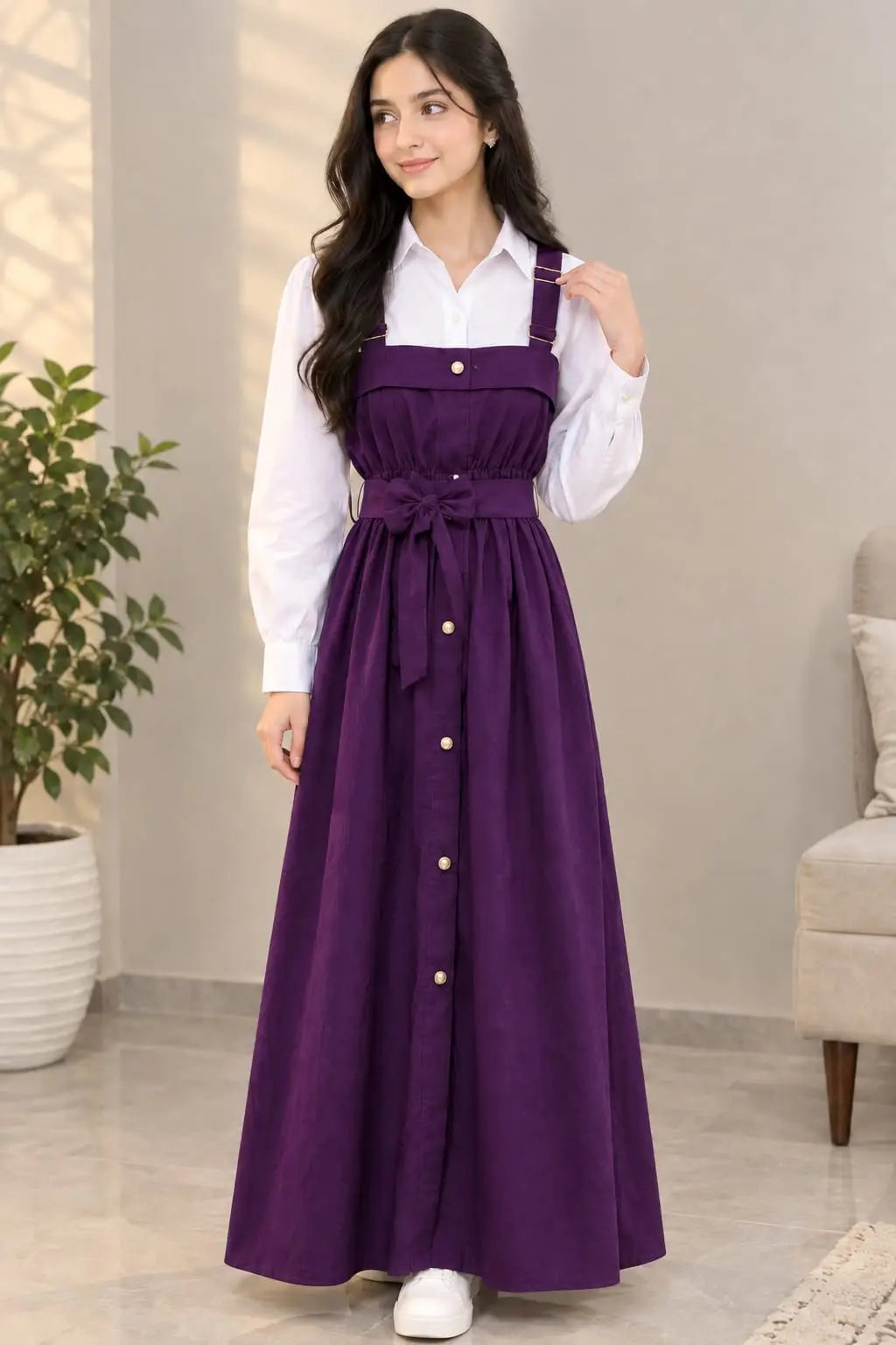 2 Pcs Women's Stitched Grip Plain Dress