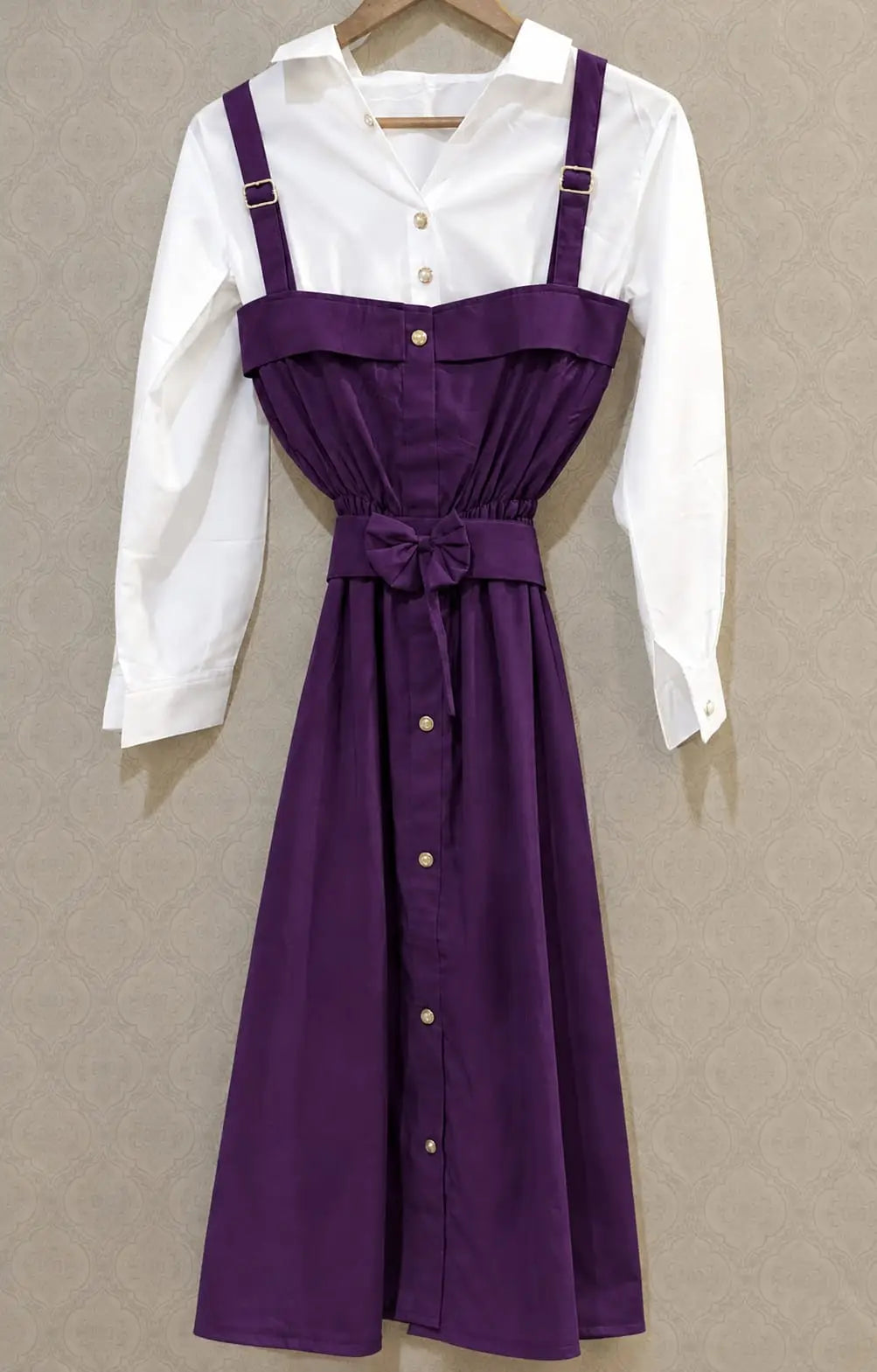 2 Pcs Women's Stitched Grip Plain Dress