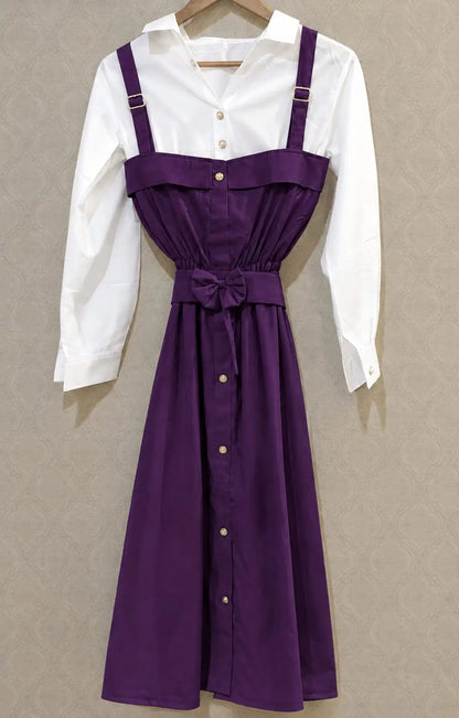 2 Pcs Women's Stitched Grip Plain Dress