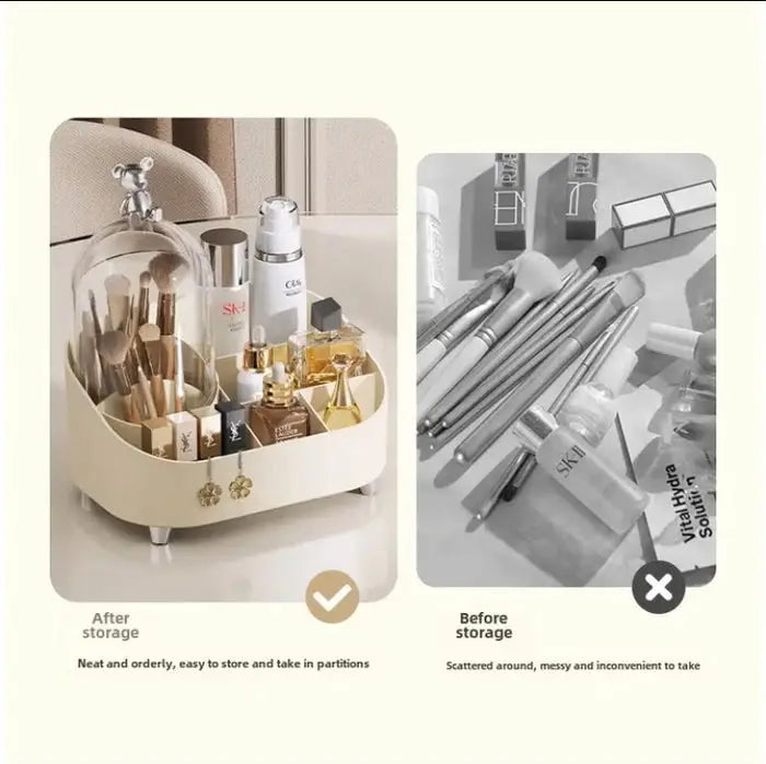 2 in 1 Bear Shape Makeup Brush Holder & Cosmetic Organizer