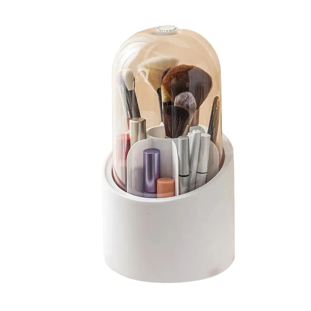 360° Rotating Makeup Brush Holder with Dustproof