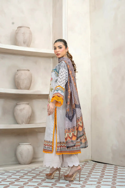 3 Pcs Women's Unstitched Printed Suit