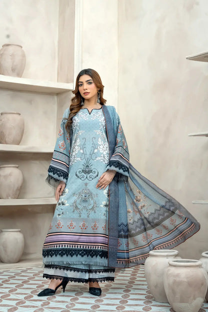 3 Pcs Women's Unstitched Printed Suit