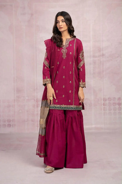 3 Pcs Women's Unstitched Embroidered Suit